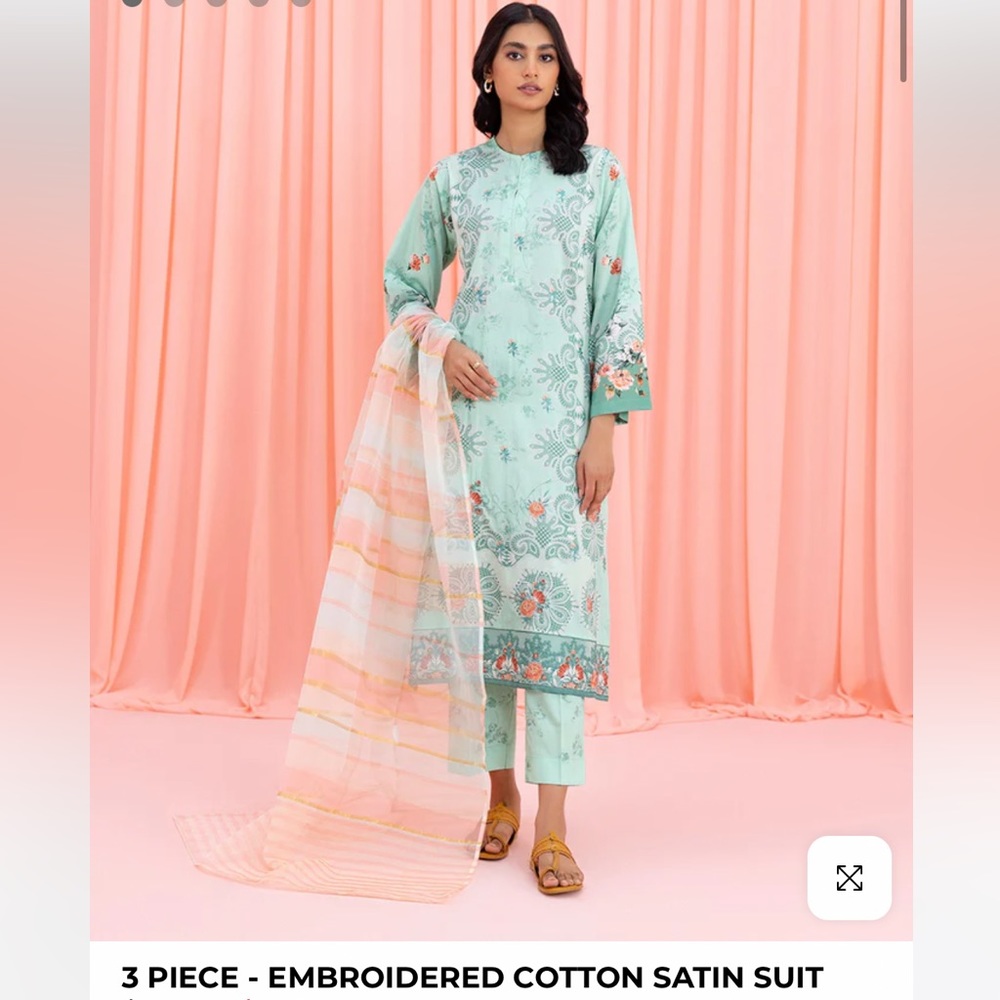 Eid sale!!!3 pieces embroidery cotton satan suit sapphire brand